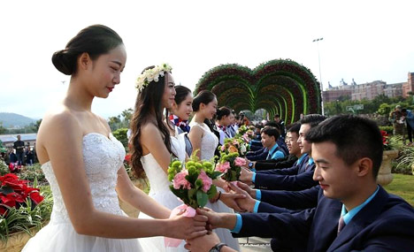99 couples express love at university garden 