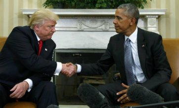 Obama, Trump meet at White House to begin transition of power