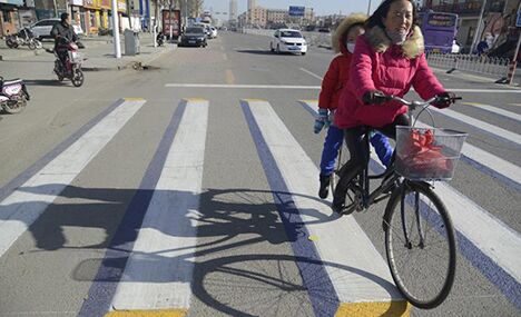 3-D crosswalk appears in Inner Mongolia