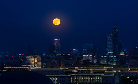 'Supermoon' shines over skies