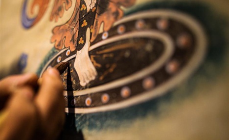 Rock-color paintings created in NW China