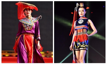 Models present fashion creations of Yao ethnic group in S China
