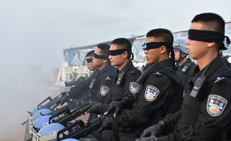 Chinese UN peacekeepers train in Liberia