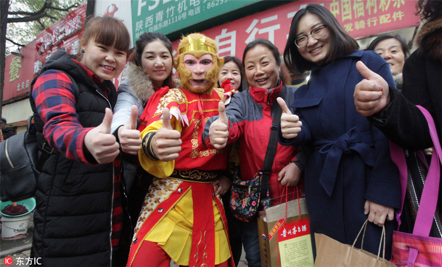 Taxi driver taking Monkey King from screen to streets