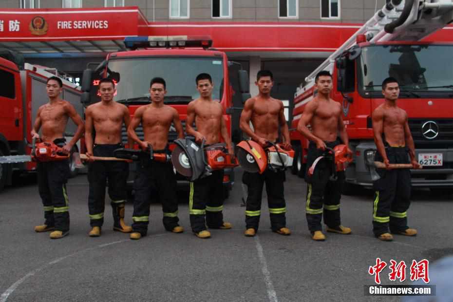 Retiring firefighters show off impressive physique