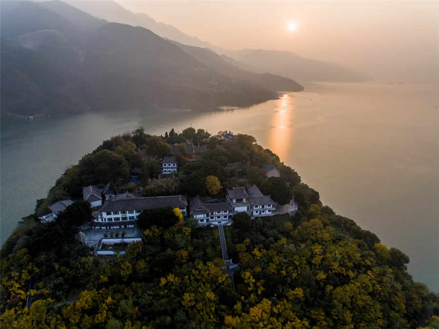 Aerial shots show beauty of Baidicheng