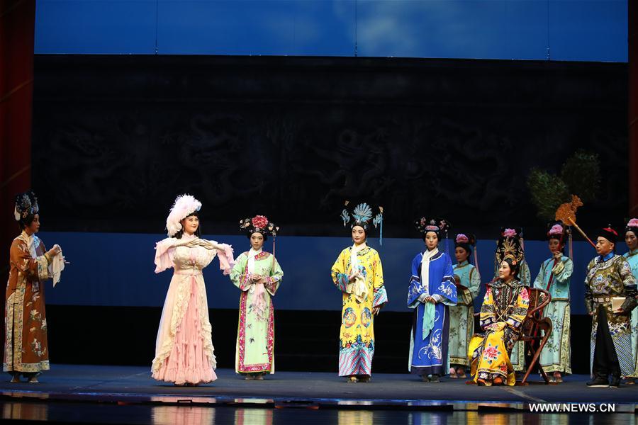 Peking Opera 'Empress Dowager Cixi and Princess Der Ling' is staged at the Mei Lanfang Theater in Beijing, capital of China, Dec. 18, 2016.