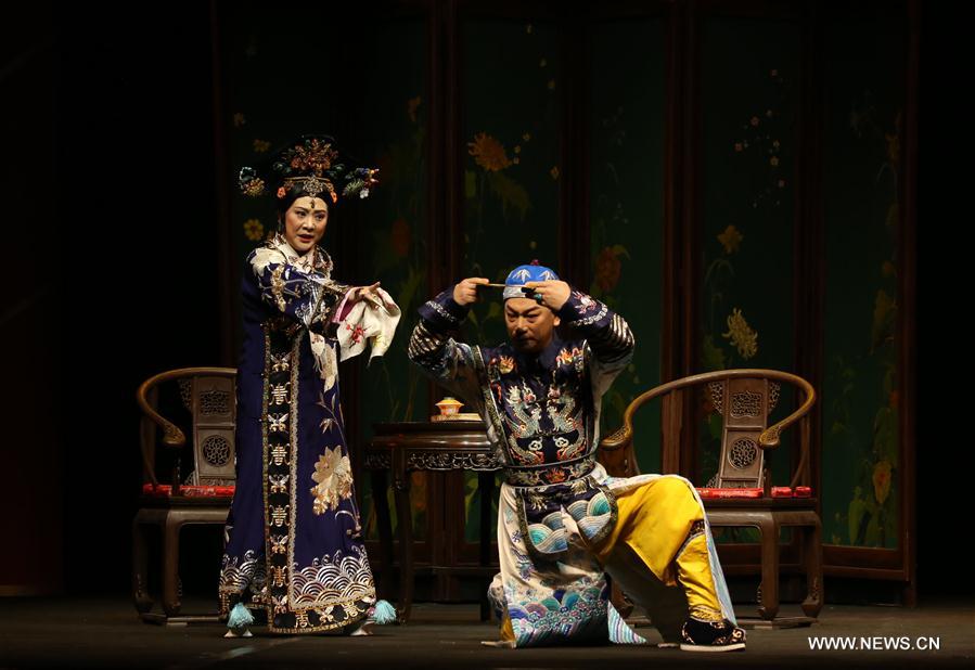 Peking Opera 'Empress Dowager Cixi and Princess Der Ling' is staged at the Mei Lanfang Theater in Beijing, capital of China, Dec. 18, 2016.