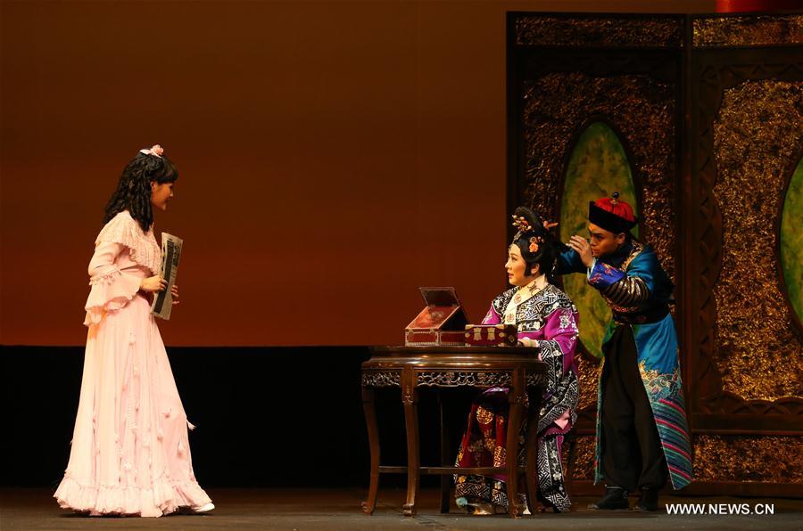 Peking Opera 'Empress Dowager Cixi and Princess Der Ling' is staged at the Mei Lanfang Theater in Beijing, capital of China, Dec. 18, 2016.