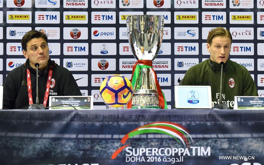 AC Milan will face Juventus in the Italian Super Cup final soccer match at Al Sadd stadium on 23 Dec. 2016.