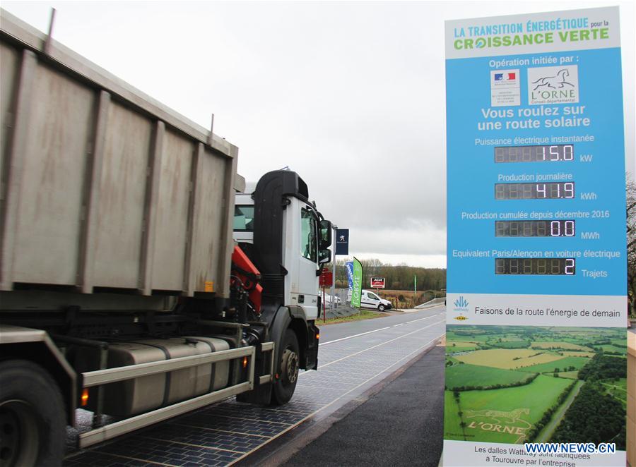 France installs world's first solar road