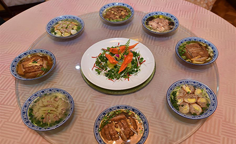 Traditional cuisine cooked for Lunar New Year in Shanxi