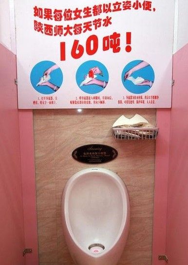 Female urinals for cultural propaganda: university