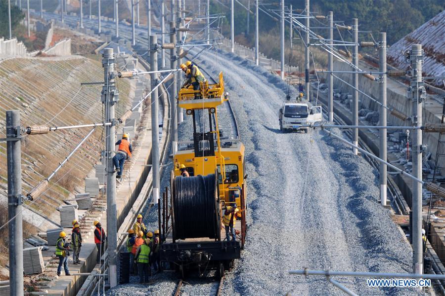 Jiujiang-Jingdezhen-Quzhou railway under construction