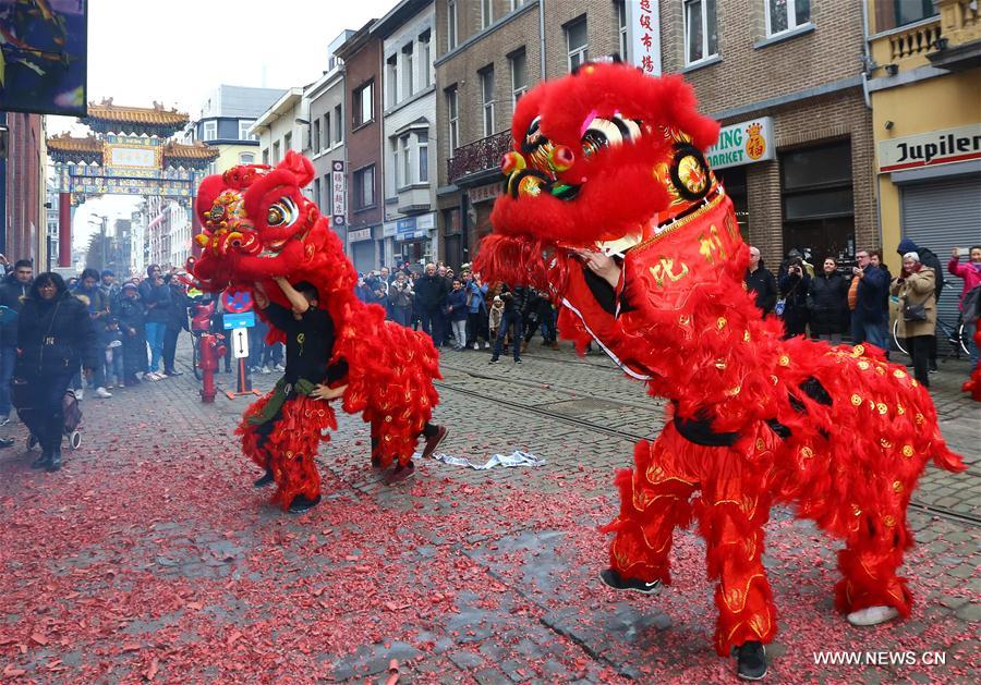 Lion Dance Performed In Belgium To Mark Chinese Lunar New Year People S Daily Online