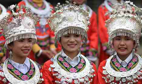 Miao people take part in folk events welcoming spring