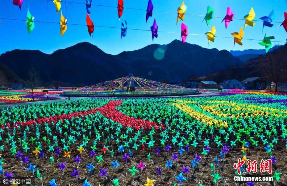 Spectacular! 1 million pinwheels turn Beijing village into colorful picture