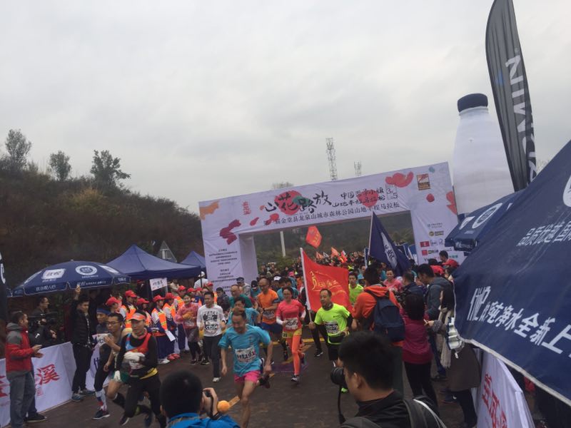 Runners in Sichuan forest park