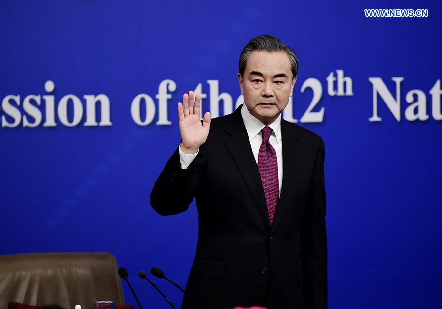 Chinese foreign minister meets press