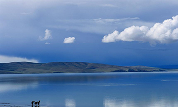 Scenery of Lake Manasarovar in Tibet