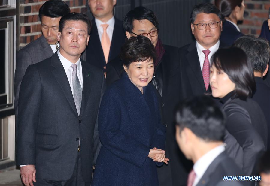 Park Geun-hye arrives at private residence in Seoul