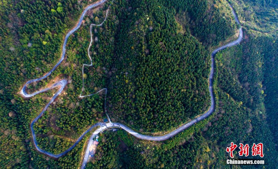 Jiangxi roads twist and turn around giant forest park
