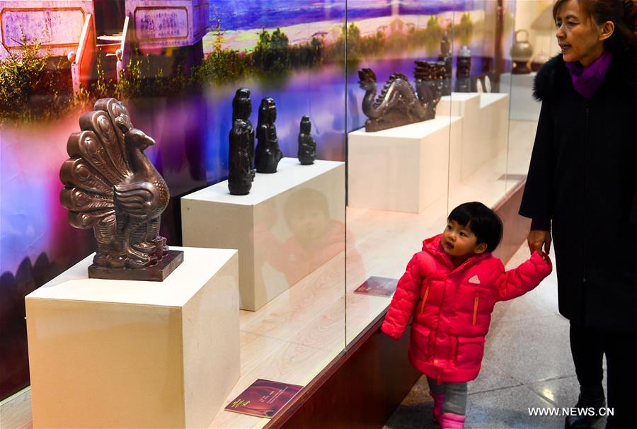 Artworks of chocolate displayed in NE China