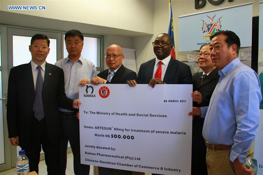 China donates anti-malaria medicine worth 39,000 USD to Namibia