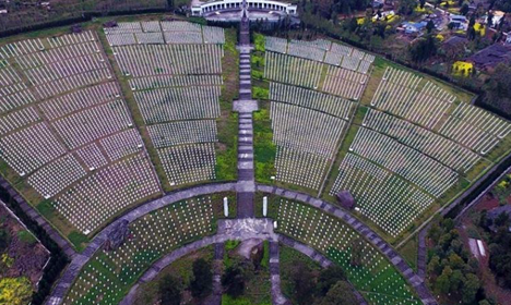 Aerial photos of China's largest martyr's park