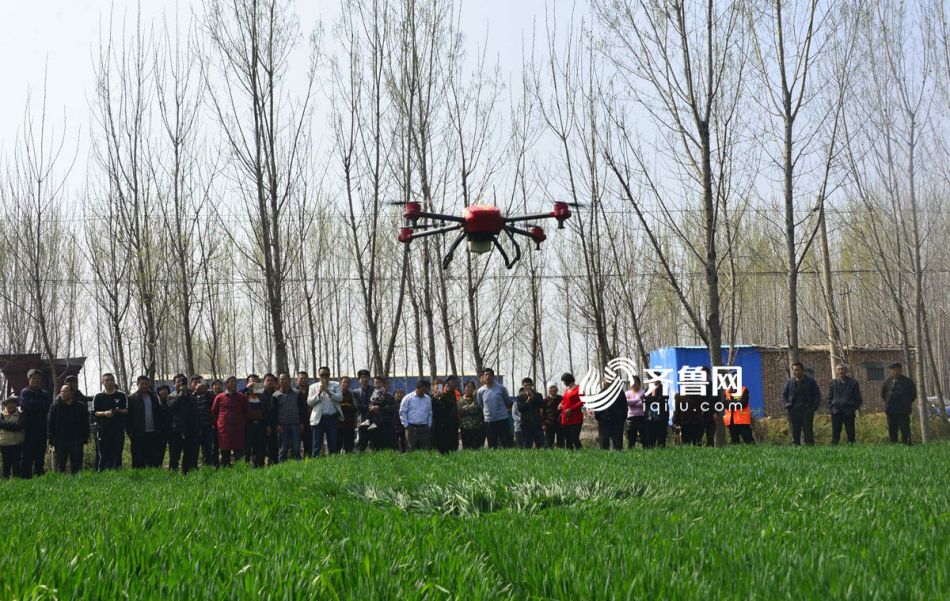 Unmanned aerial vehicles spray pesticide in East China