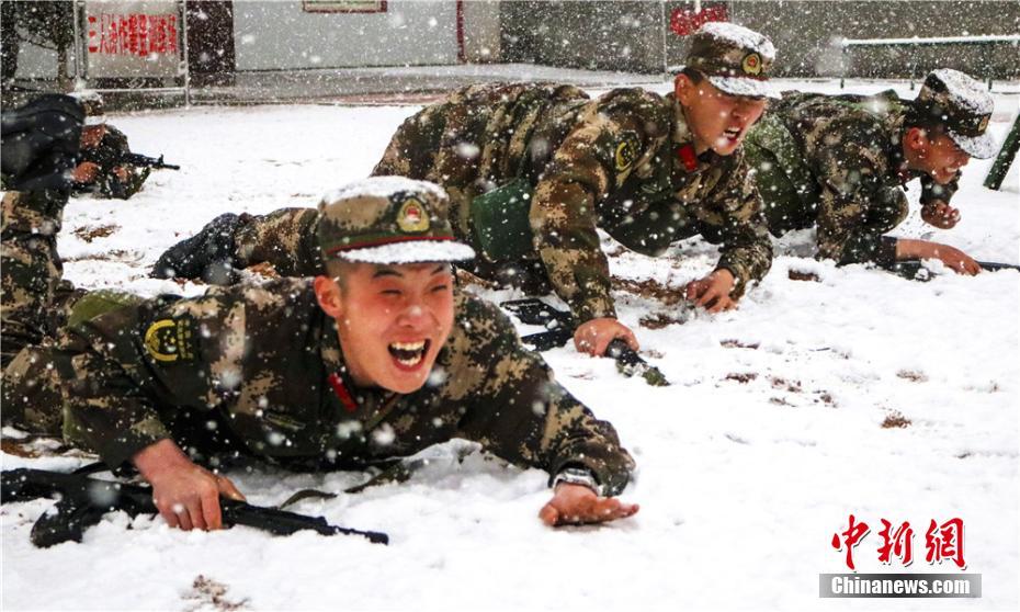 People's Armed Police Forestry Troops conduct snowy drill in Gansu