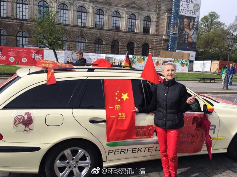 German taxi driver uses cab to promote Belt and Road Initiative