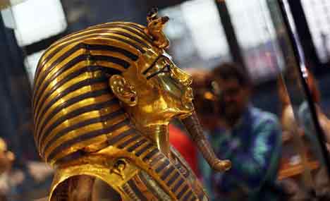 Golden mask of King Tutankhamun seen in Cairo