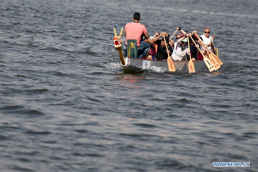 Feature: Nile River in Egypt braces for Chinese dragon boat racing