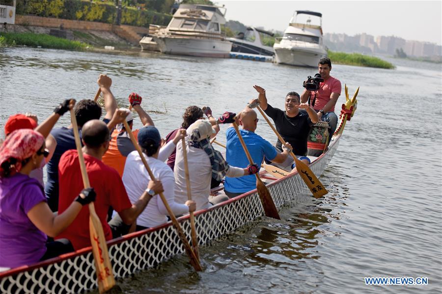Feature: Nile River in Egypt braces for Chinese dragon boat racing