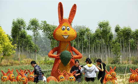 Straw art gala held in E China's Shandong