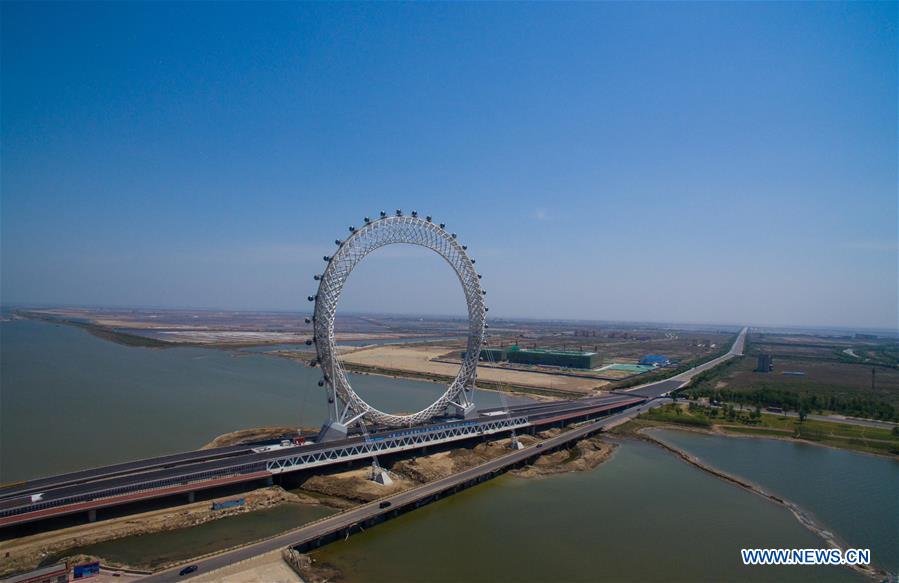 In pics: aerial photo of centerless ferris wheel in E China