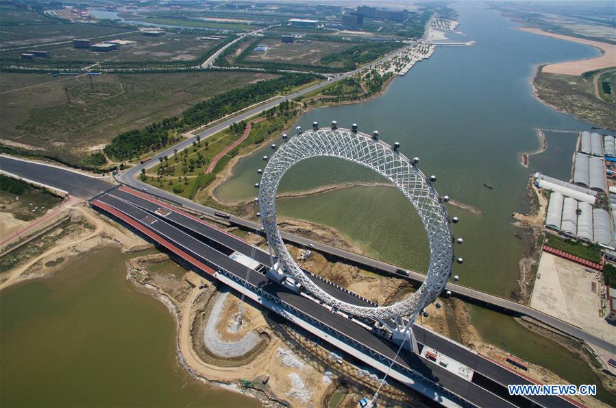 In pics: aerial photo of centerless ferris wheel in E China