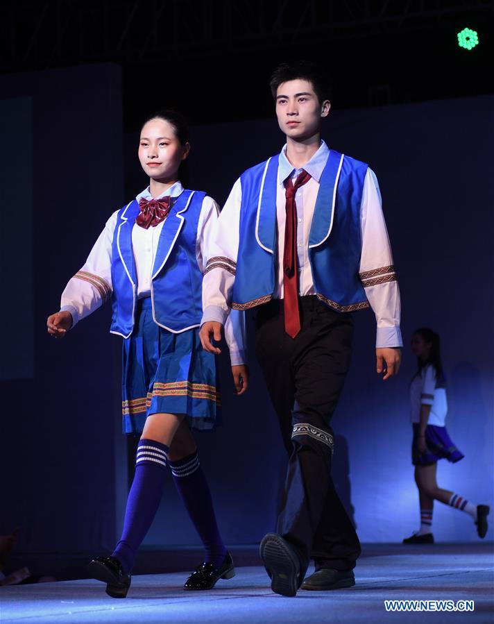 Creations presented at school uniform design contest in Hunan