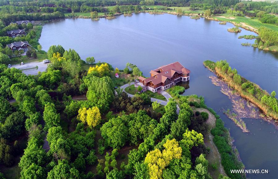 Scenery of South Lake Park in north China's Hebei