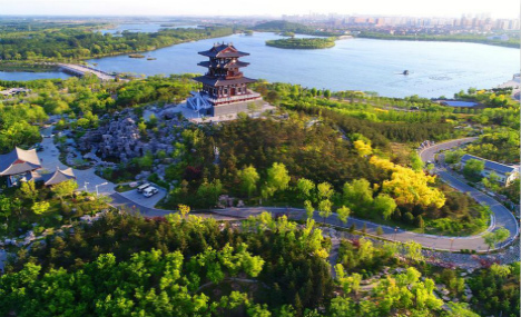 Scenery of South Lake Park in north China's Hebei