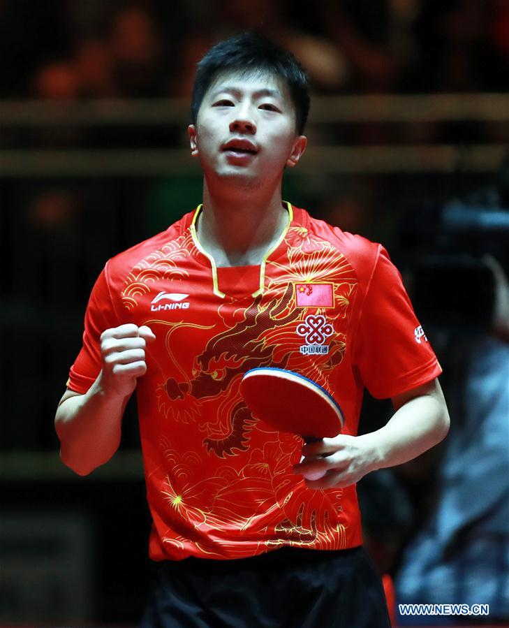 Ma Long wins Chuang Chih-Yuan 4-0 at men's singles match in Dusseldorf