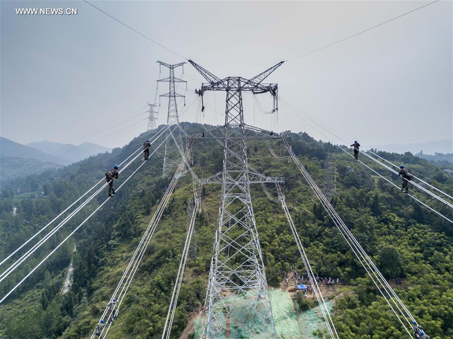 Power transmission project completed in construction in SW China