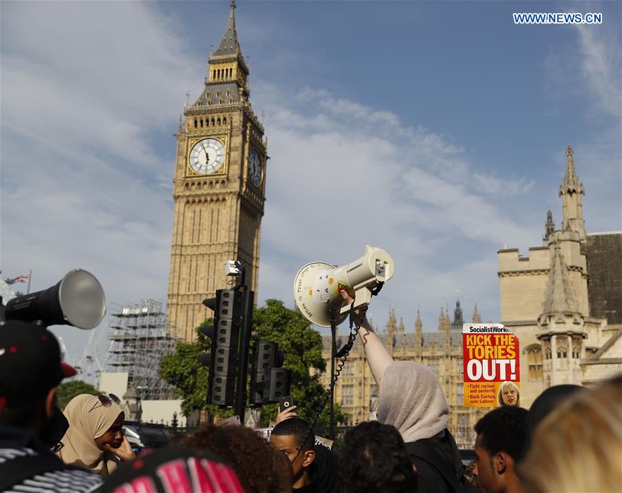 Anti-government protest held in London, Britain