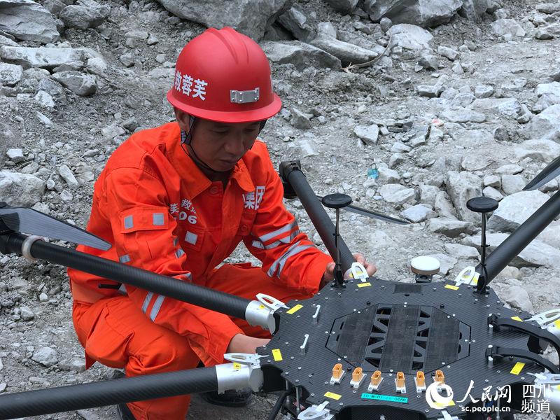 Drone to help with rescue operations in Maoxian after landslide
