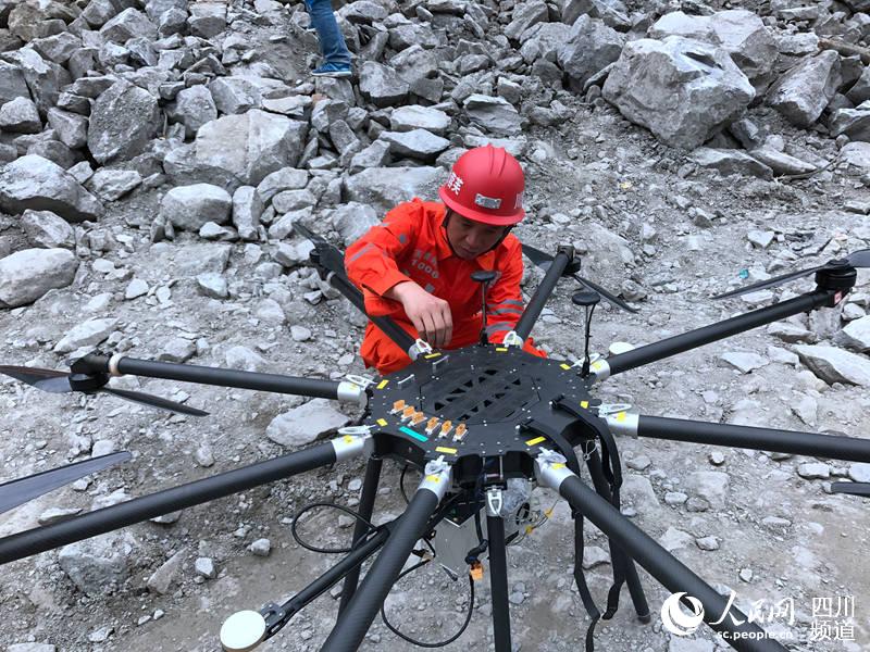 Drone to help with rescue operations in Maoxian after landslide