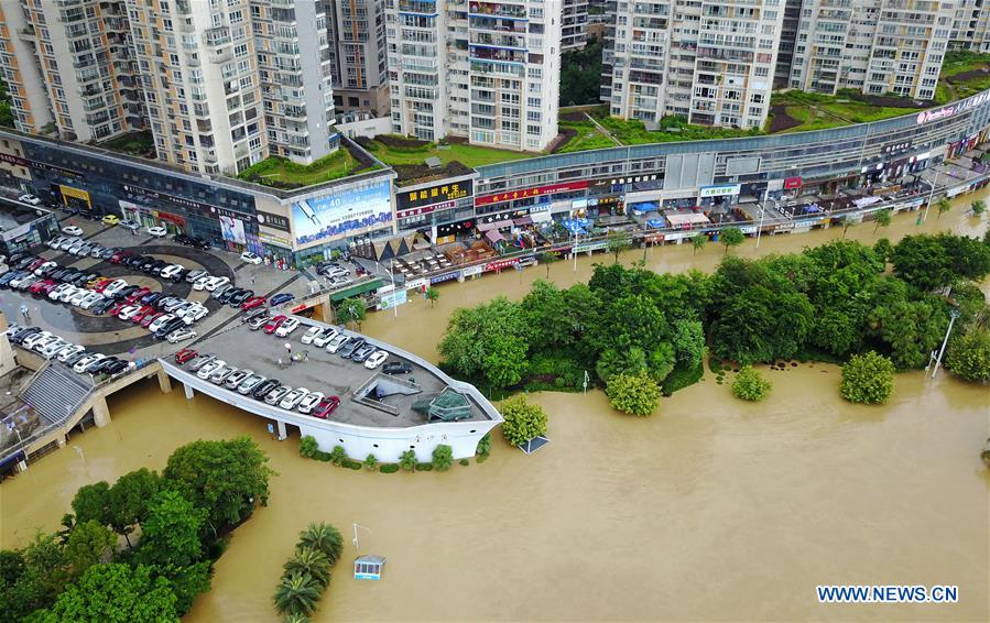 Water level of Liujiang River exceeds warning level in S China's Liuzhou