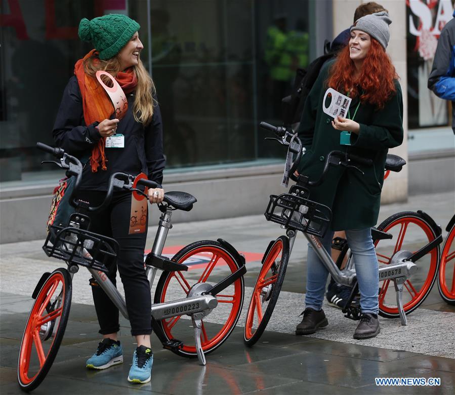 China's Mobike launches service in Greater Manchester, Britain