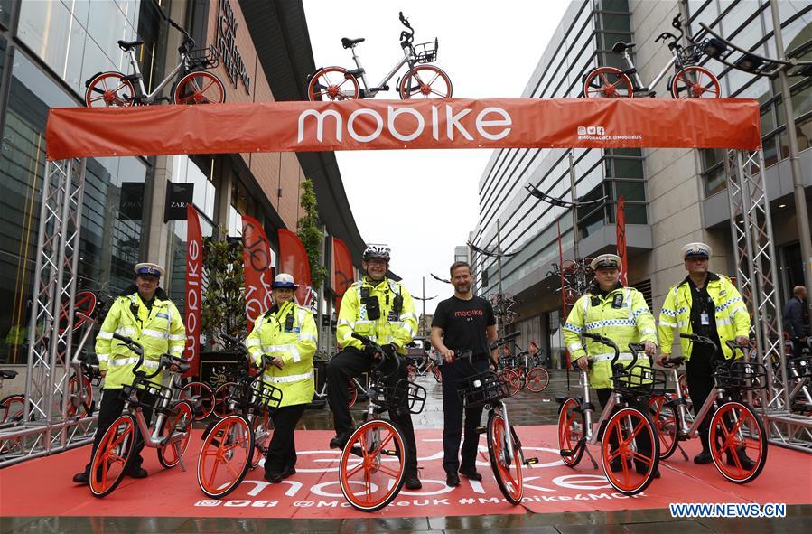 China's Mobike launches service in Greater Manchester, Britain