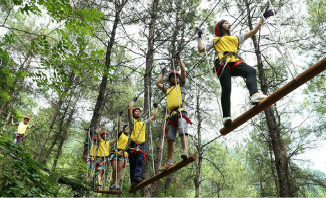 Treetops adventure on mountain in China's Sichuan